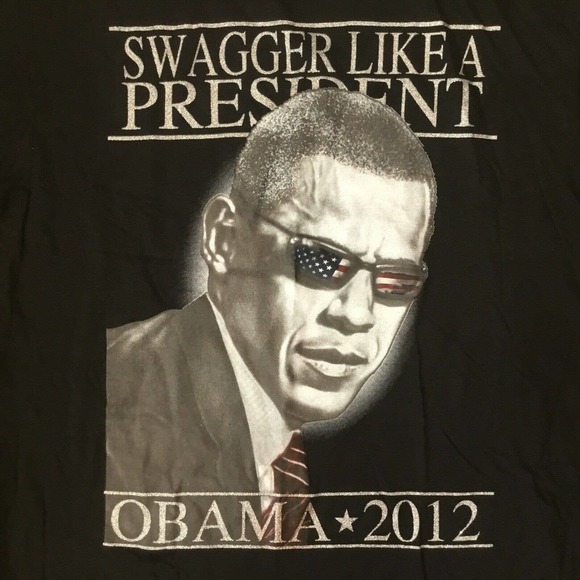 Men's Swagger Like a President Obama 2012 Graphic T-Shirt 2 Side New XL - Picture 3 of 7